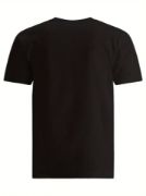 Baskılı Oversize Bisiklet Yaka T-shirt - Siyah resmi